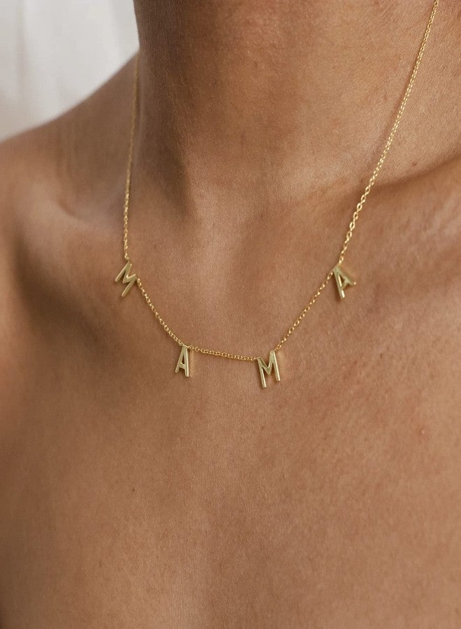 Glimmerst Mama Necklace for Mother 18K Gold Plated Stainless Steel Dainty Mama Letters Choker Necklace Mother's Pendant Necklaces for Women - Image 2